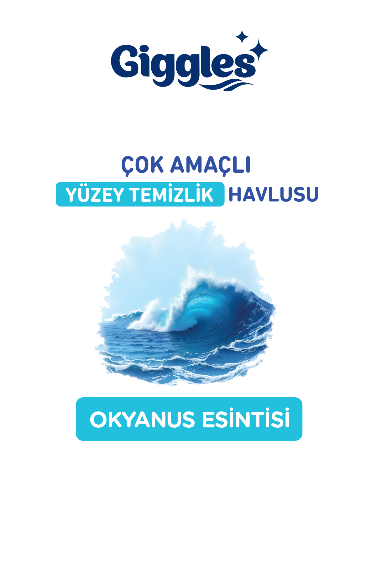 Giggles XXL İz Bırakmayan Yüzey Temizlik Havlusu -  (Beyaz Sabun-Çiçek Bahçesi-Okyanus Esintisi)  1200 Havlu